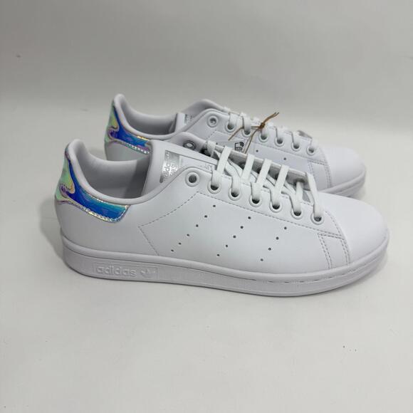 Adidas Originals Big Kid’s Size 6 Cloud White Silver Metallic Stan Smith Sneaker - Picture 2 of 11